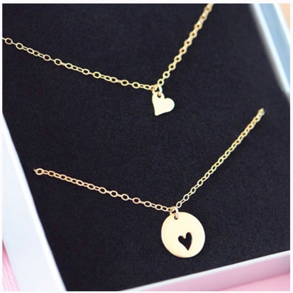 Layered Cutout Heart ❤️ BFF Necklaces (Gold) - Picture 4 of 5